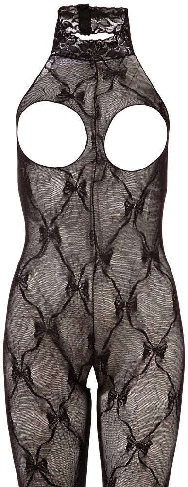 Bodystocking Open Bust – catsuit sexy din plasă cu decupaje provocatoare S-L (one size), negru SOLLUXE Every box holds joy - unbox it!